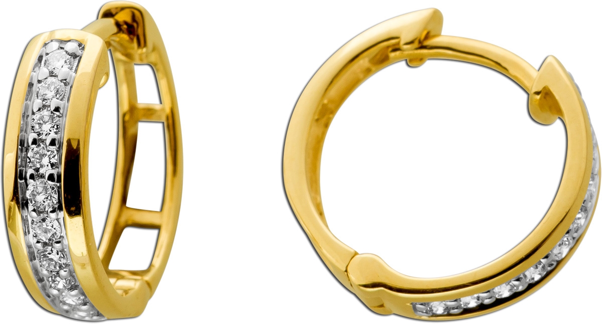 Diamant Creolen 0.25ct Gold 585 14 Karat Lab Grown Brillanten IGI