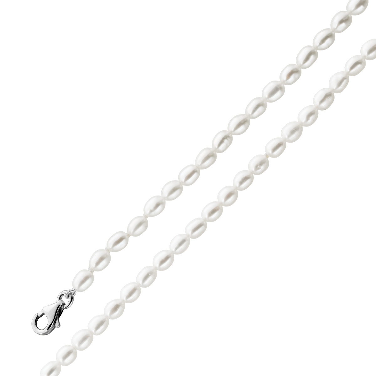 Perlenkette 47cm Süßwasserperlen 3.5-4mm 47