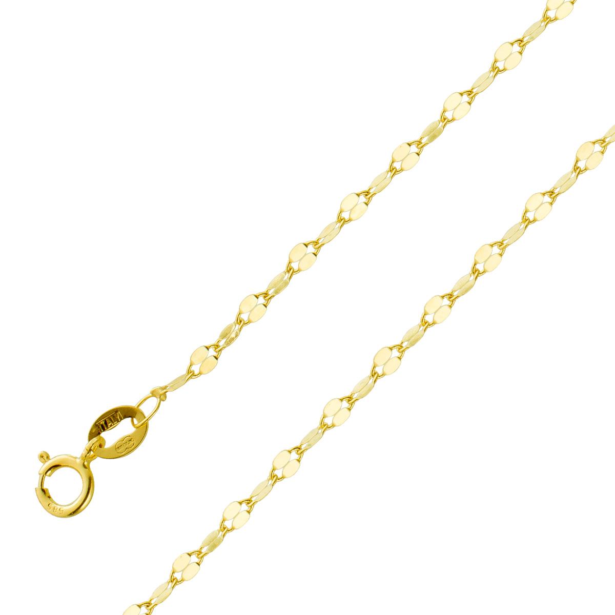 Fantasiekette 2,0mm Gelbgold 585 14 Karat doppel Plättchen UNOAERRE 45 Fantasiekette 2,0mm Gelbgold 585 14 Karat doppel Plättchen UNOAERRE 45