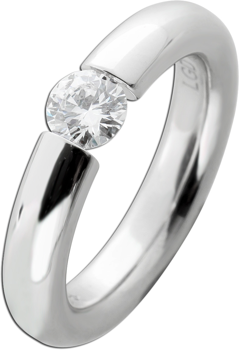 Spannring 0.50ct F VSI Silber 925 Lab Grown Diamant 17