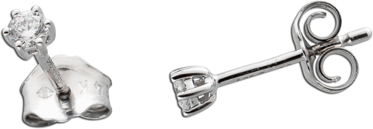 Solitär Ohrstecker 0,10ct F VS Weißgold 585 14K Lab Grown Diamonds