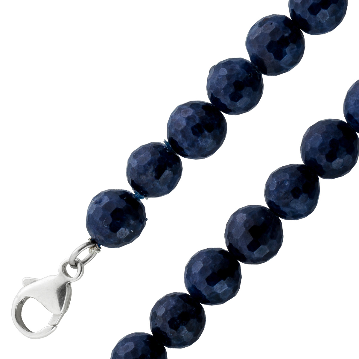 Saphirkette blaue Saphire. 8mm 47cm 8mm 47