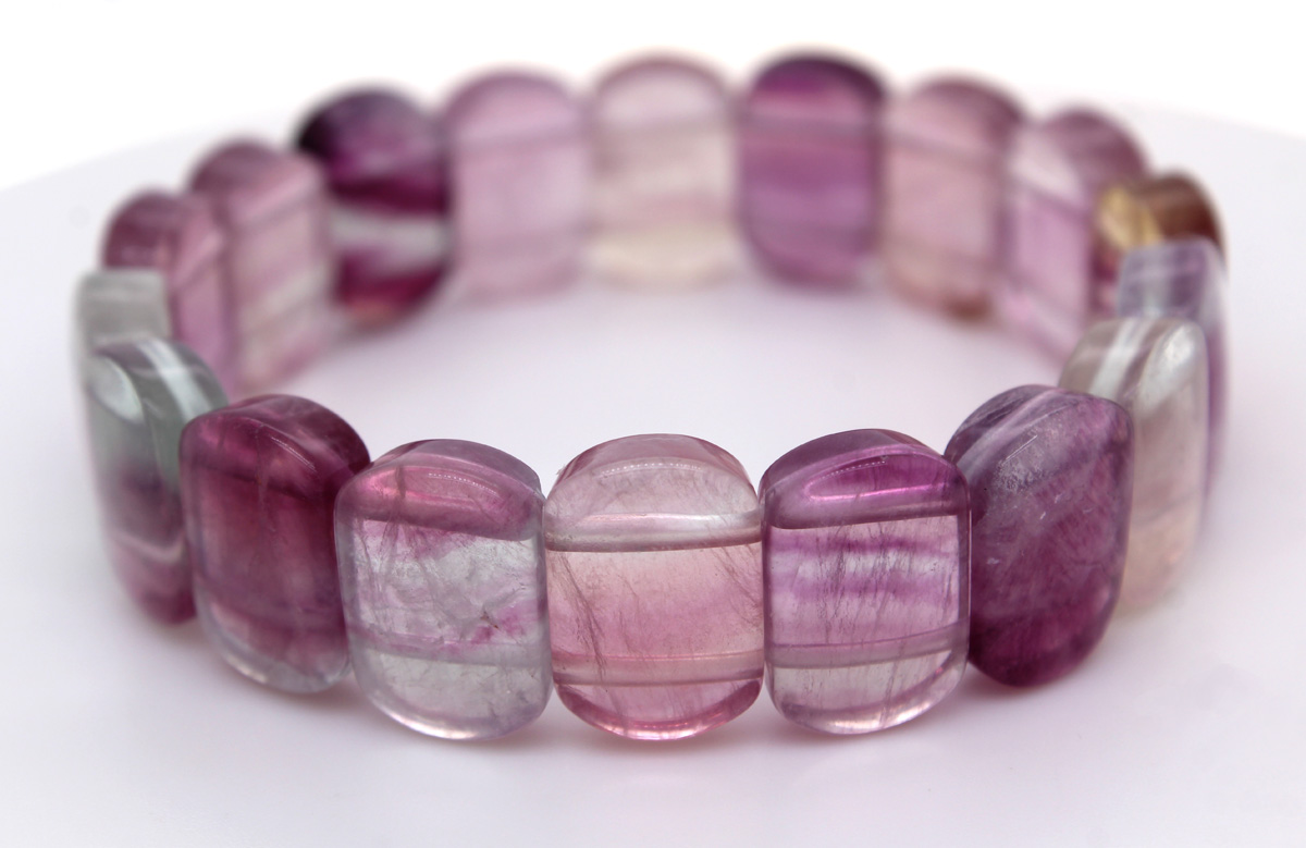 Fluorite Bracelet Pastel Purple Green Gemstones Gemstone Bracelet Women's Jewelry 19