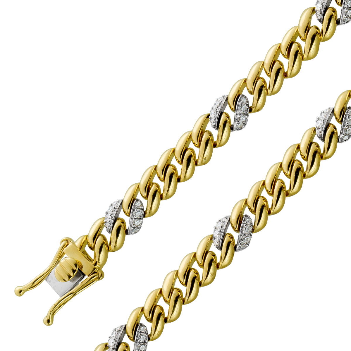 Panzerarmband Gelbgold 585 14K Brillanten 0.43ct TW VSI 20