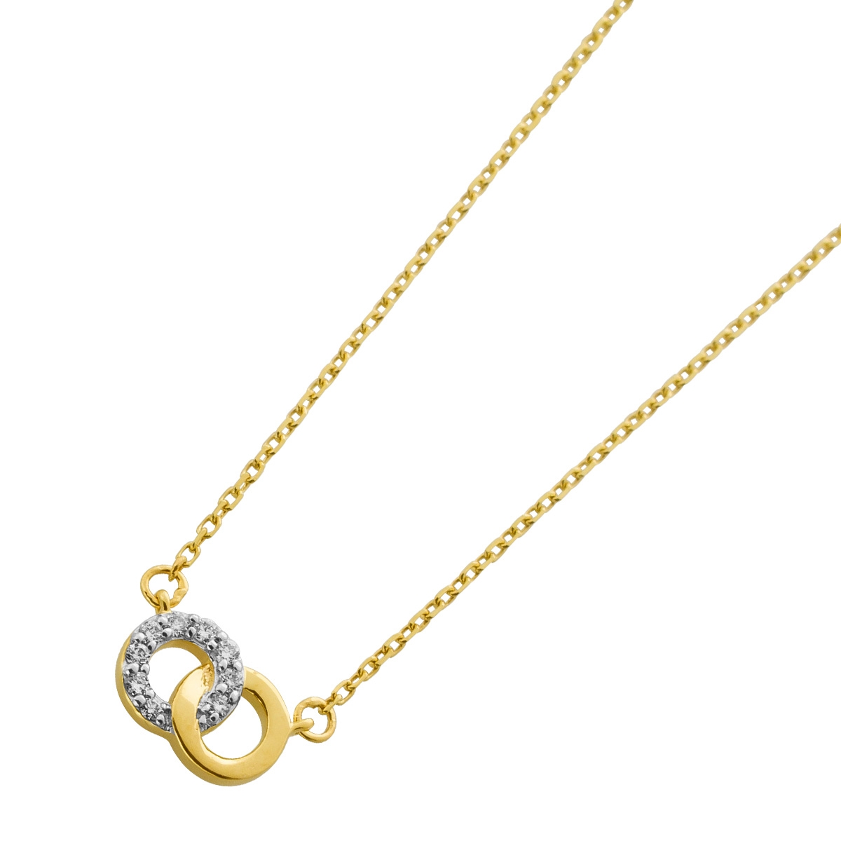 Diamond Collier Gold 375 9K Natural Diamonds 0.05ct 45