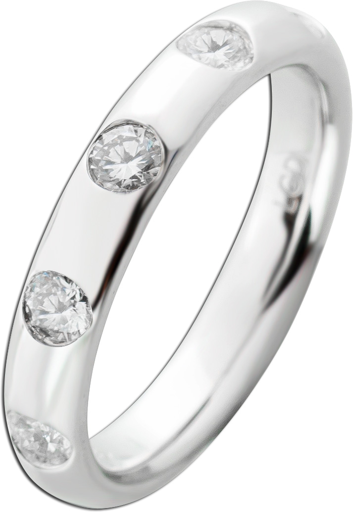 Memoire Ring 0.50ct F VSI Silber 925 Lab Grown Diamanten 18