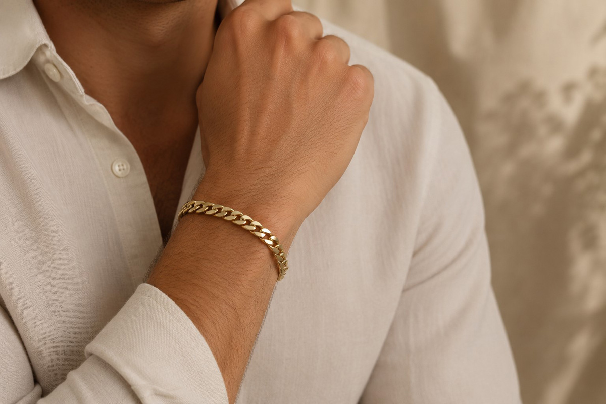 Panzerketten Armband Gold 333 8 Karat 19