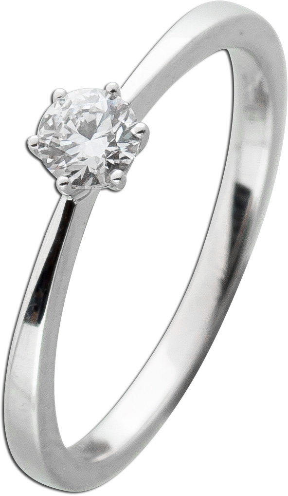 Solitärring 0.25ct F VSI Weißgold 585 14K Lab Grown Diamond 17