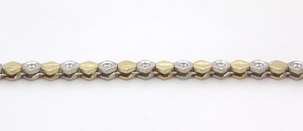 Brilliant Bracelet Gold White Gold 750 18 Carat Brilliants 1.00ct Loupe Clean 18