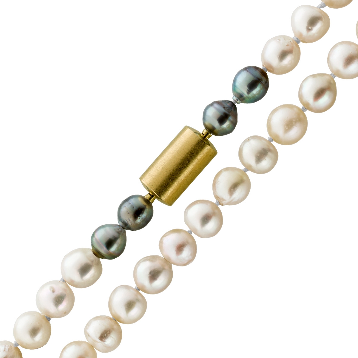 Perlenkette 42cm Gold 585 14K Akoyaperlen 10-9.5mm 42