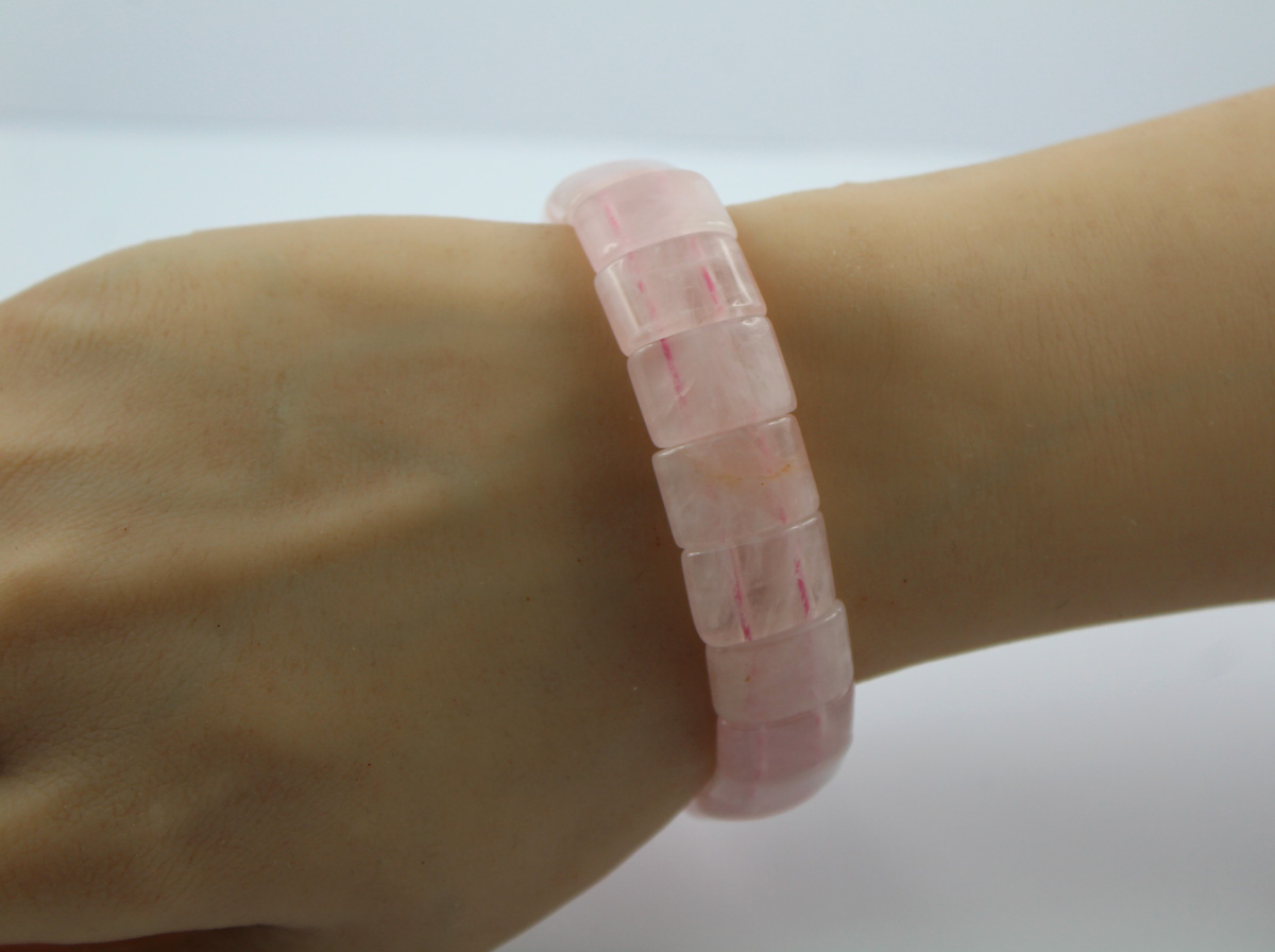Rose Quartz Bracelet Transparent Pink Gemstones Gemstone Bracelet Women's Jewelry 19