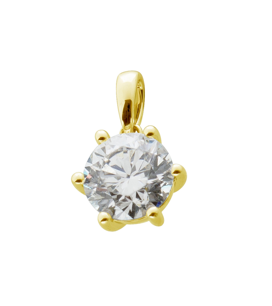 Solitär Anhänger 1.00ct F Vsi Gelbgold 585 14K Lab Grown Diamond IGI Zertifikat