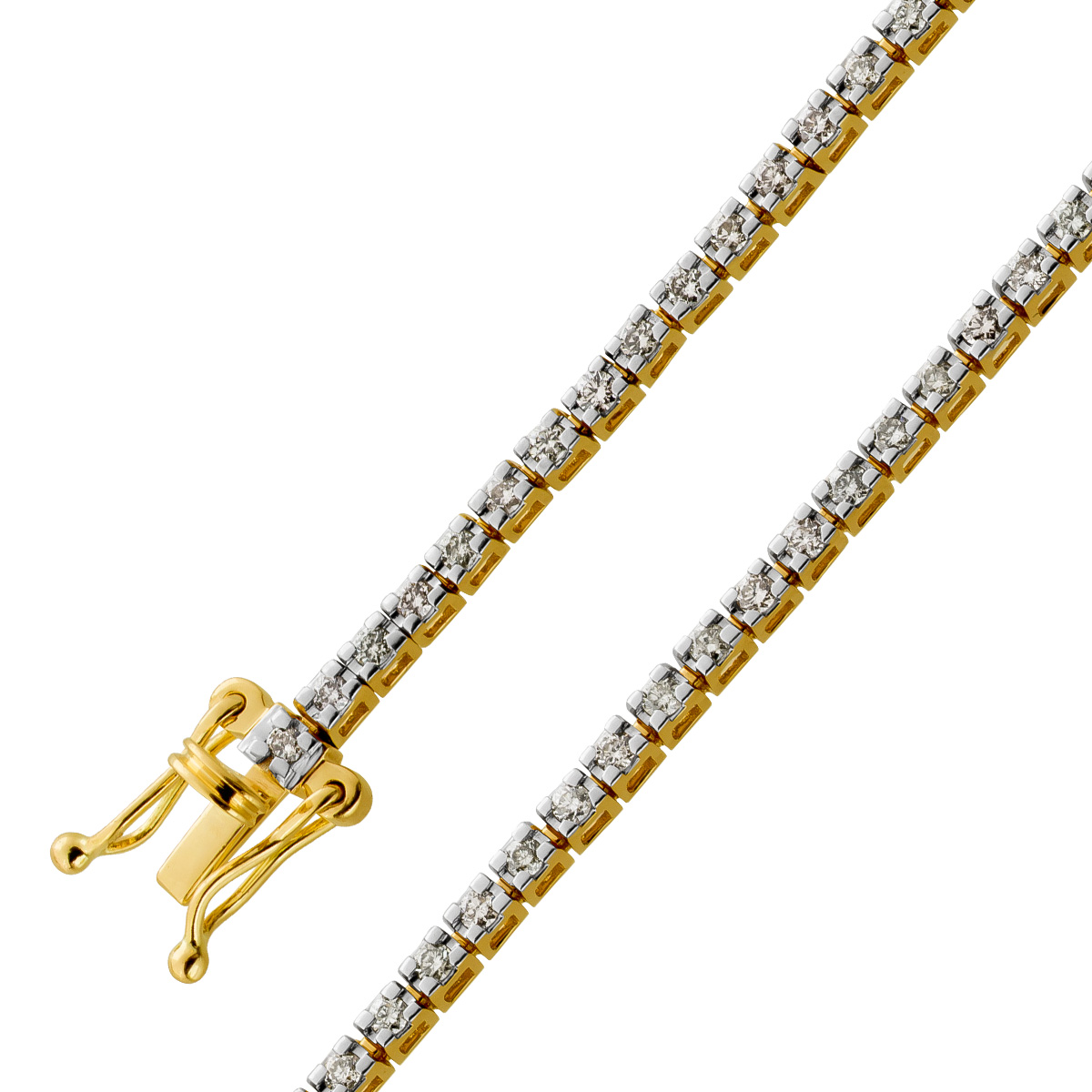 Tennisarmband Gold 585 14 Karat chamapgnerfarbene Brillanten 1.09ct 19
