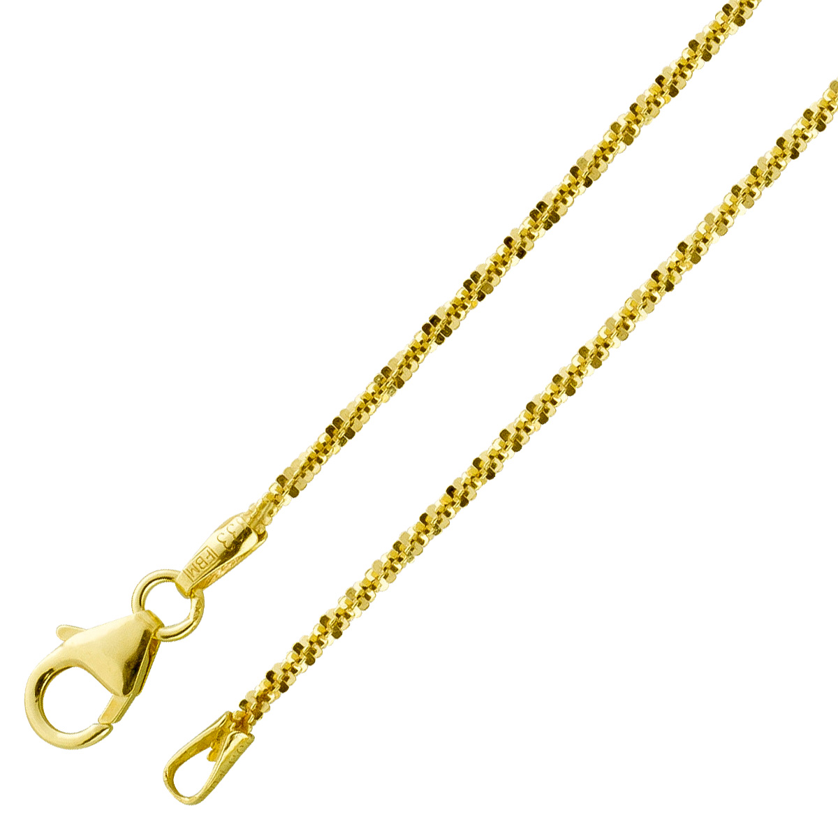 Criss Cross Kette 1,4mm Gelbgold 333 8 Karat massiv poliert 42