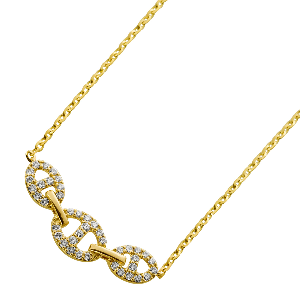 Ankerkette Anhänger Gelbgold 585 41 Brillanten 0.32ct Marina Design 45 Ankerkette Anhänger Gelbgold 585 41 Brillanten 0.32ct Marina Design 45