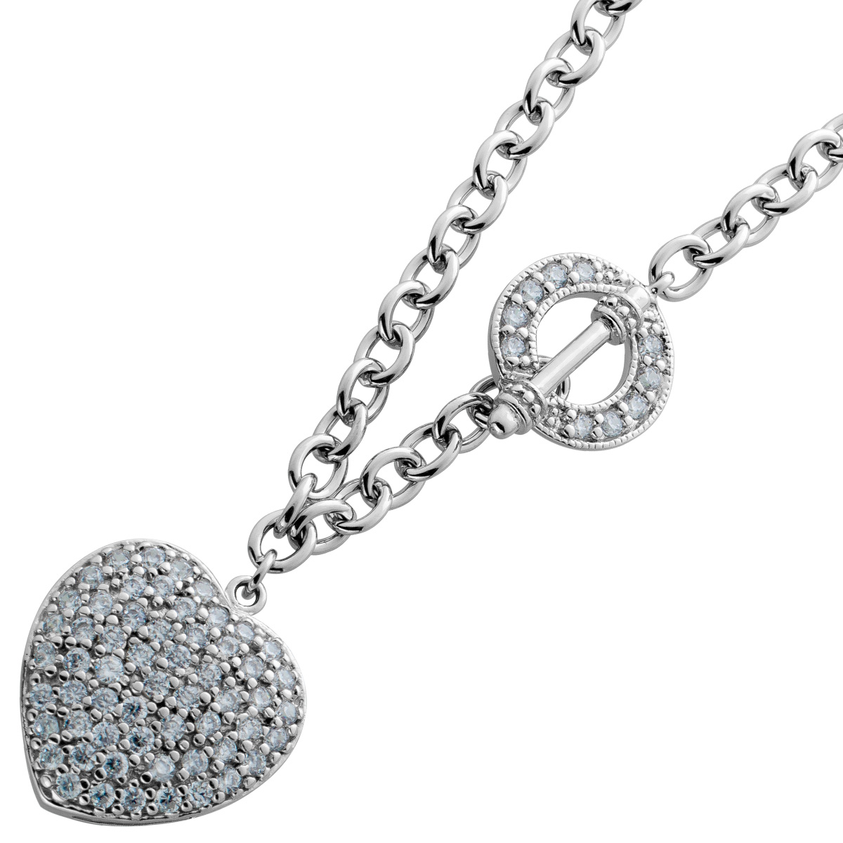 Herz Anhänger Collier Silber 925 weiße Zirkonia Steine 46 Herz Anhänger Collier Silber 925 weiße Zirkonia Steine 46