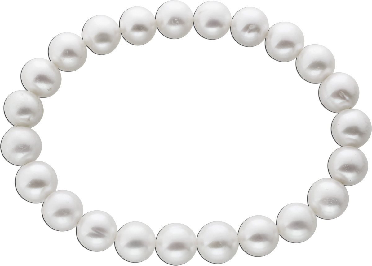 Perlen Armband weiße Süßwasser Zuchtperlen 9mm Dehnbar