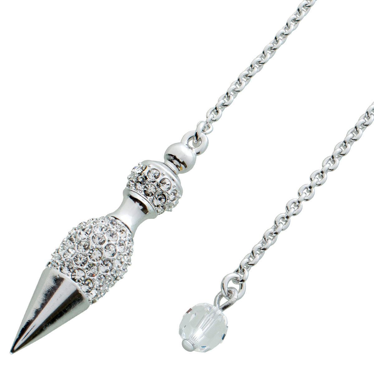 Elf Pendulum BERK PE-888 Metal Silver-Plated Chain 40 Zirconia