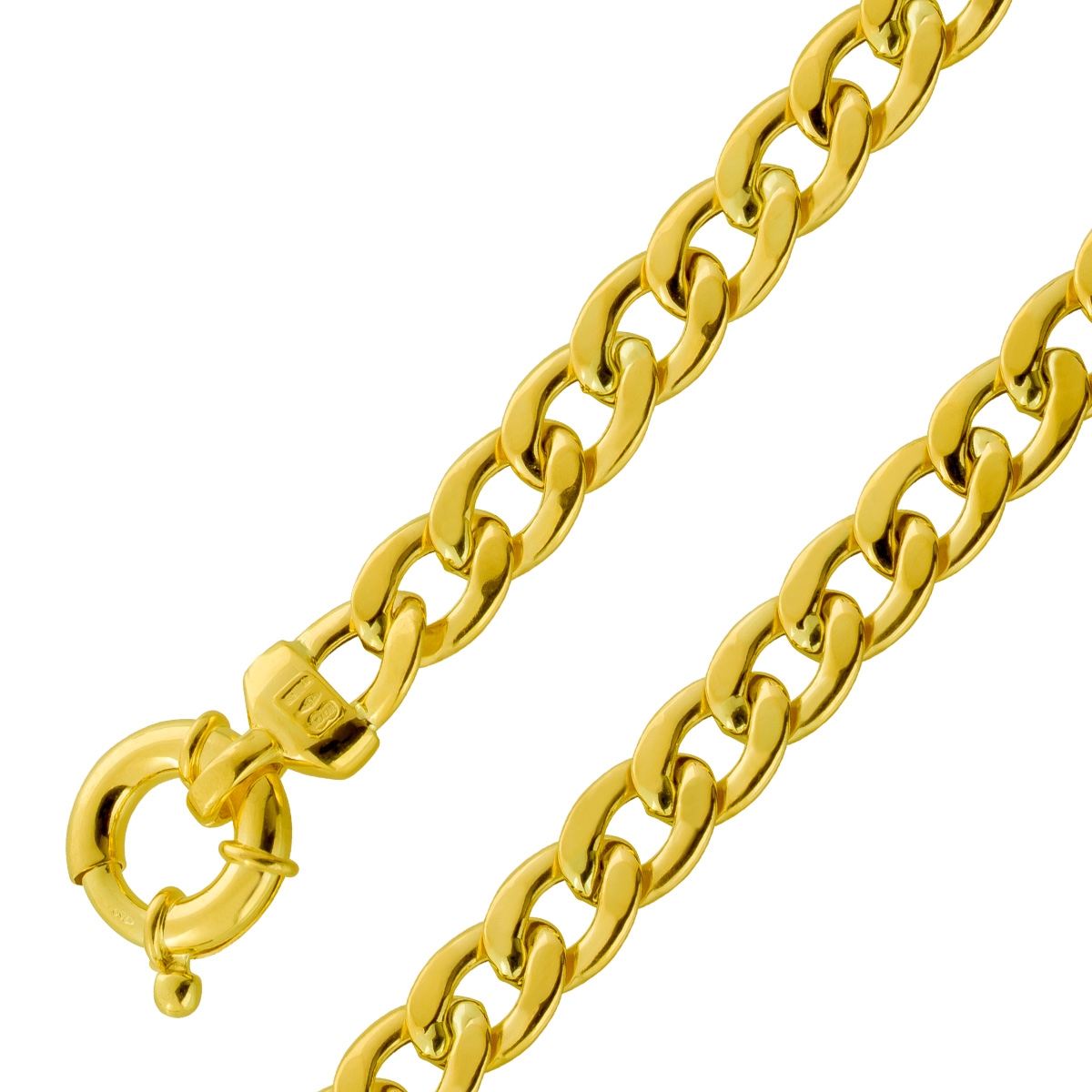Panzerketten Armband Gelbgold 750 18 Karat halbmassiv 19