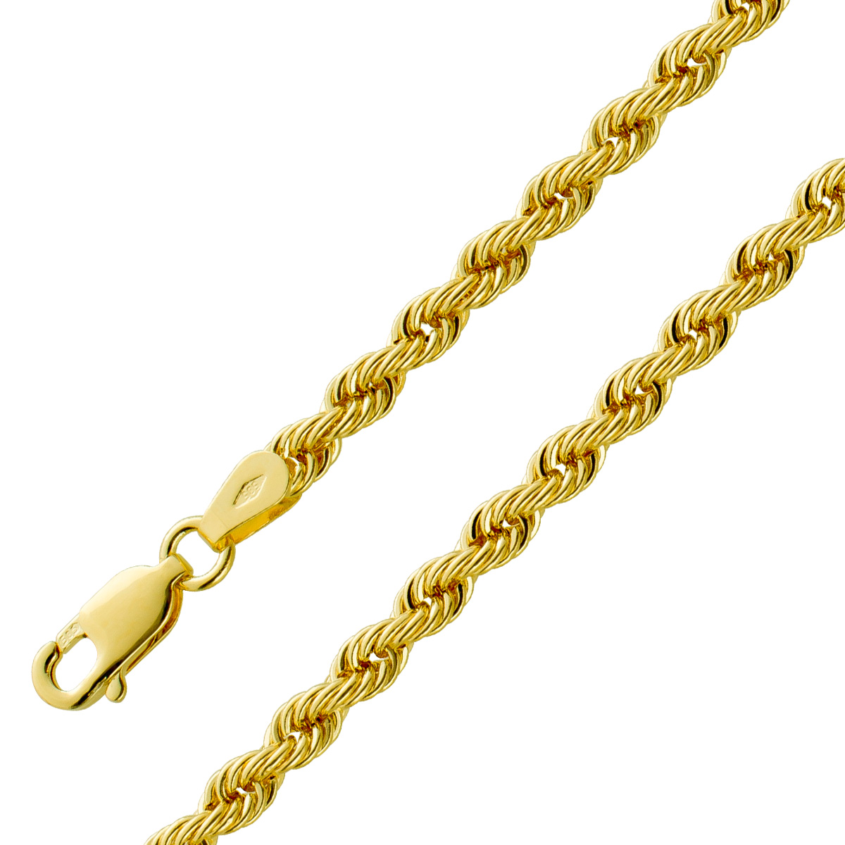 UNOAERRE Kordelkette 3,3mm Gelbgold 585 14 Karat halbmassiv 45 UNOAERRE Kordelkette 3,3mm Gelbgold 585 14 Karat halbmassiv 45