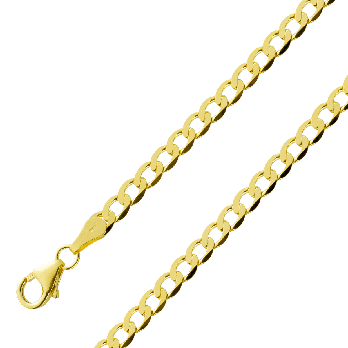 Curb Chain 3.1mm Yellow Gold 333 8 Carat Solid Cuban Link Chain 50