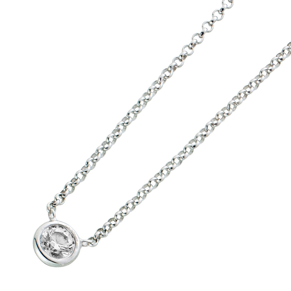 Solitär Diamantkette Weissgold 750 Brillant 0.15ct W P1 45 Solitär Diamantkette Weissgold 750 Brillant 0.15ct W P1 45
