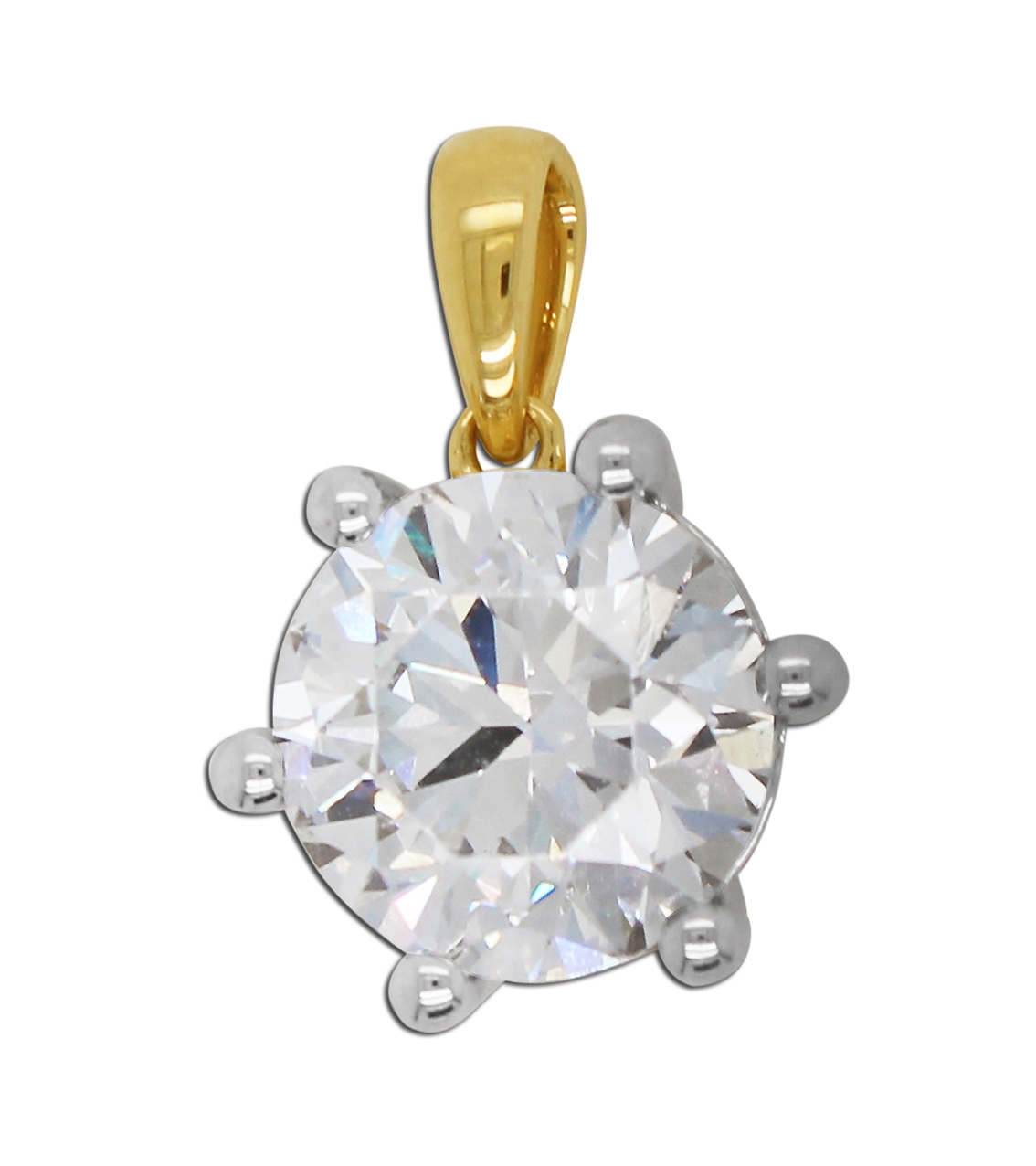 Brillant Anhänger 3.0ct F VSI Gelbgold 585 14K Lab Grown Diamant IGI Zertifikat