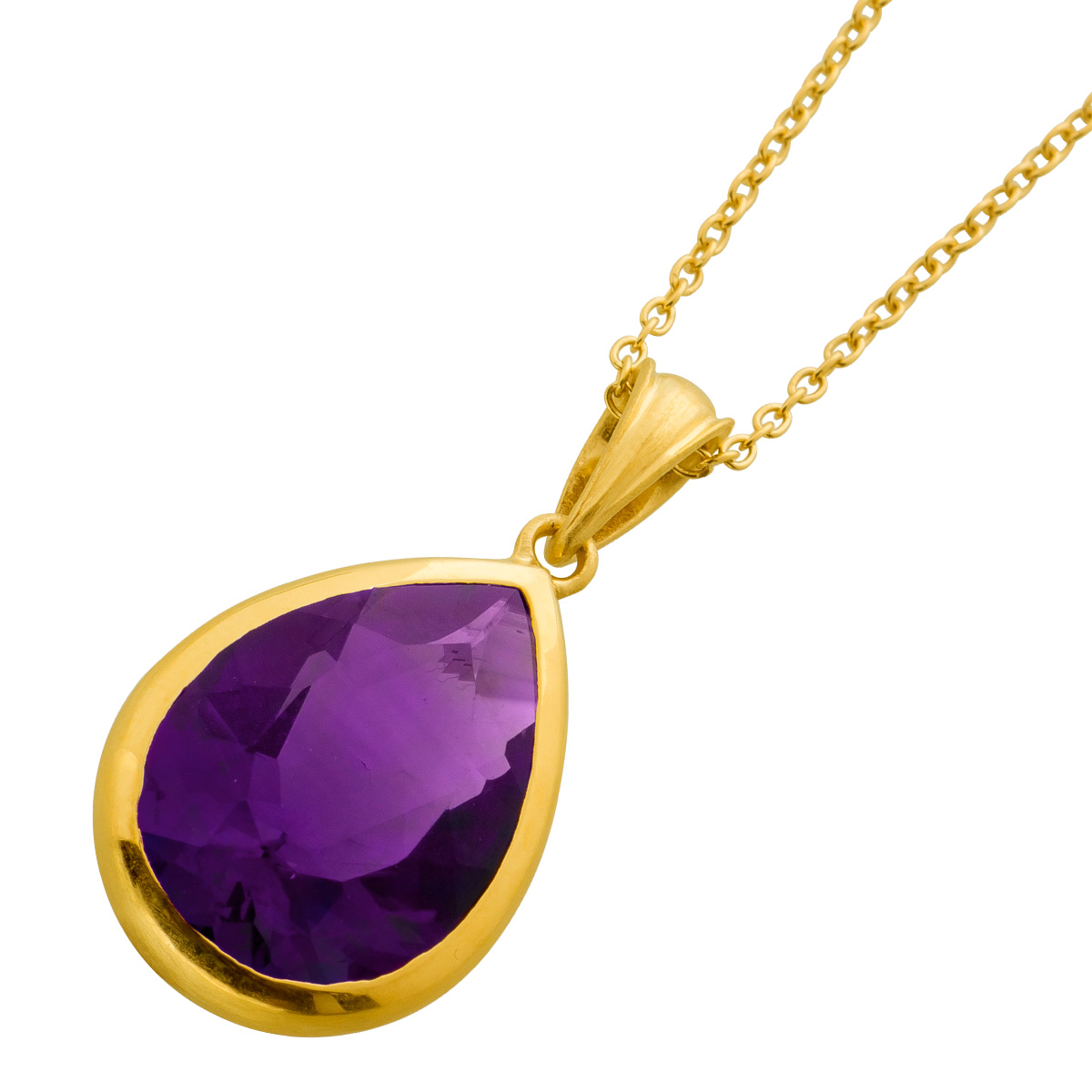 Amethyst Kette Silber vergoldet nat afrikanischer Amethyst 8.25ct 47