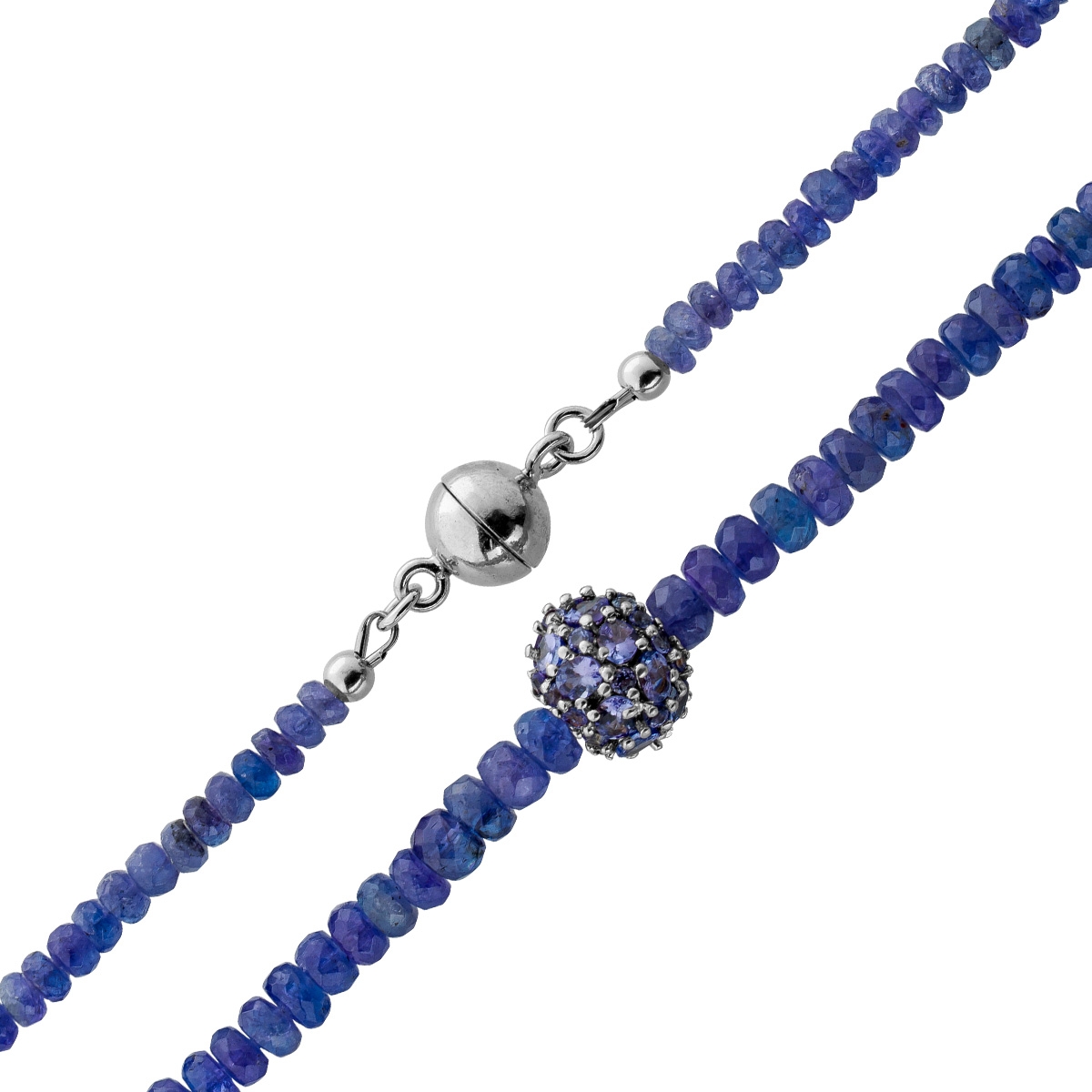 Tansanitkette blau violette Edelsteine 150ct. Silber 925 48