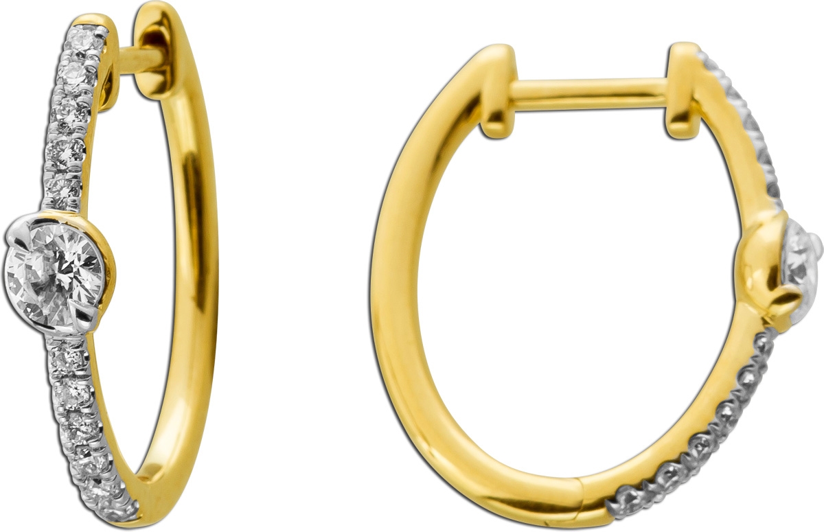 Diamant Creolen 0.50ct Gold 585 14K Lab Grown Diamanten