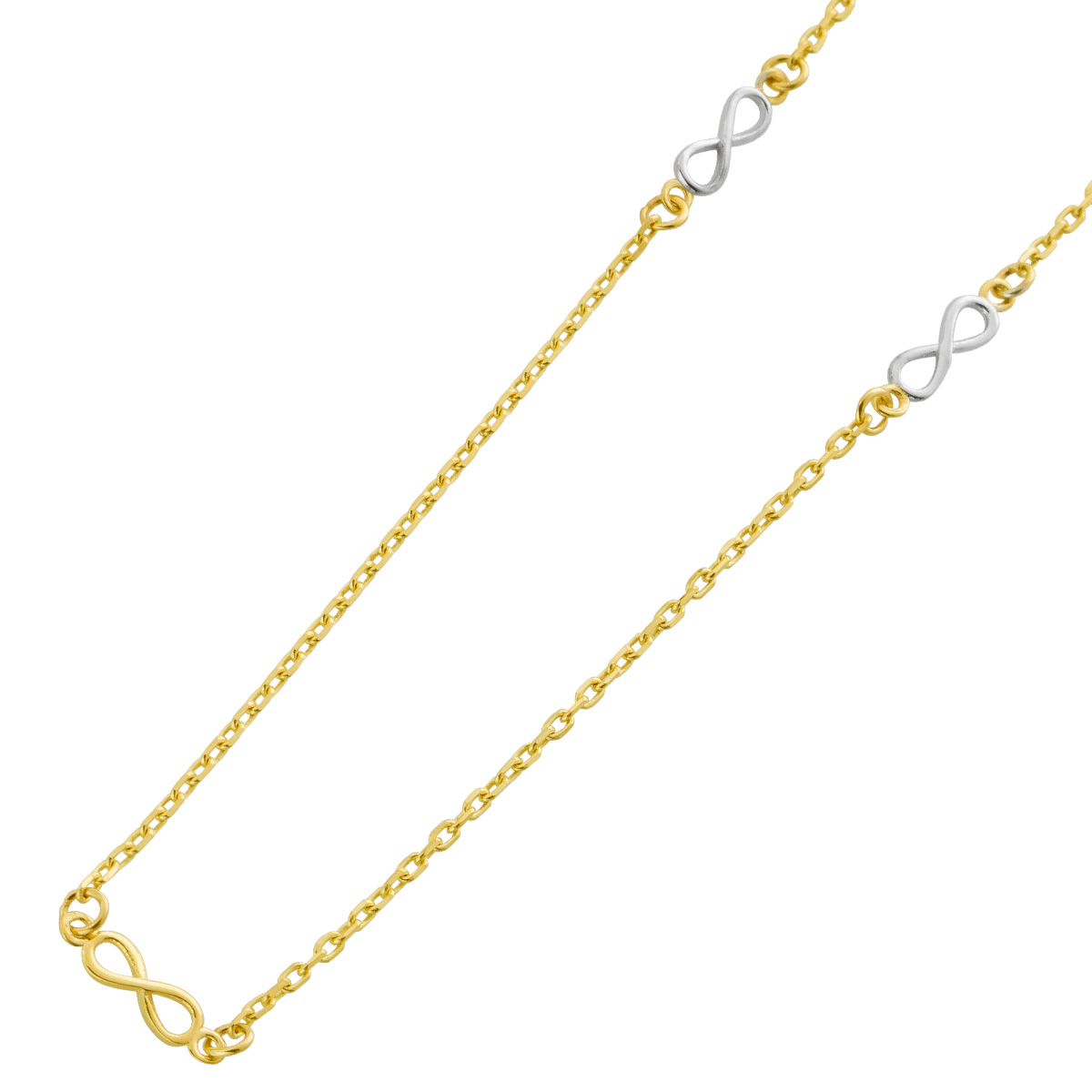 Infinity Kette Gelbgold 333 5 kleine Infinity Zwischenglieder 45 Infinity Kette Gelbgold 333 5 kleine Infinity Zwischenglieder 45