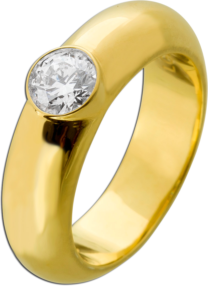 Solitärring 0.50ct F VSI Silber 925 Gelbgold vergoldet Lab Grown Diamant 17