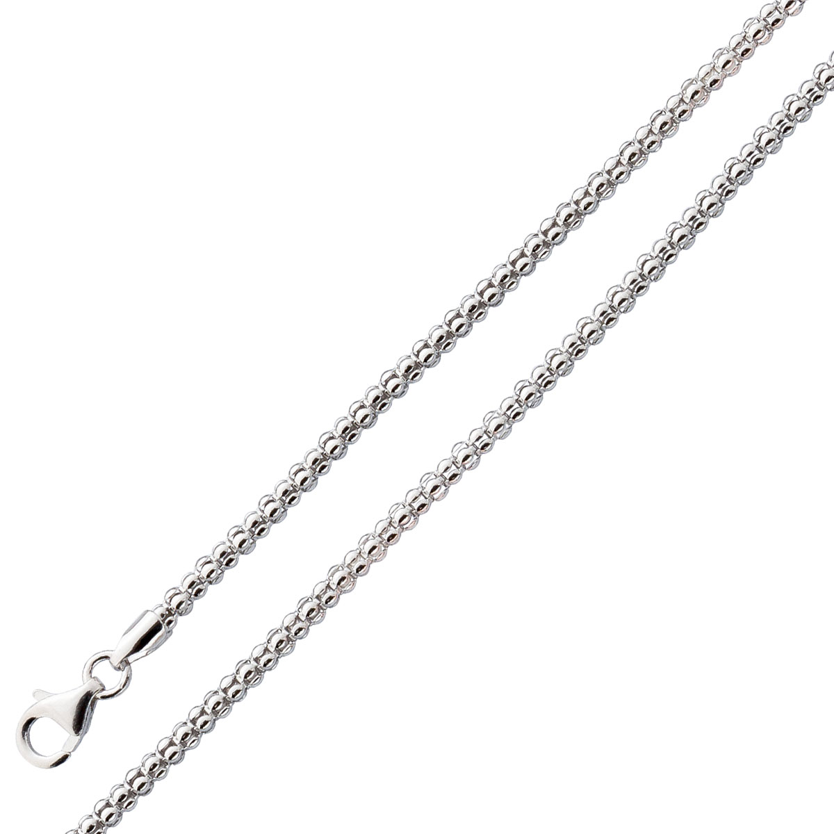 Popcornkette 2,5mm Armband Sterling Silber 925 55 Popcornkette 2,5mm Armband Sterling Silber 925 55