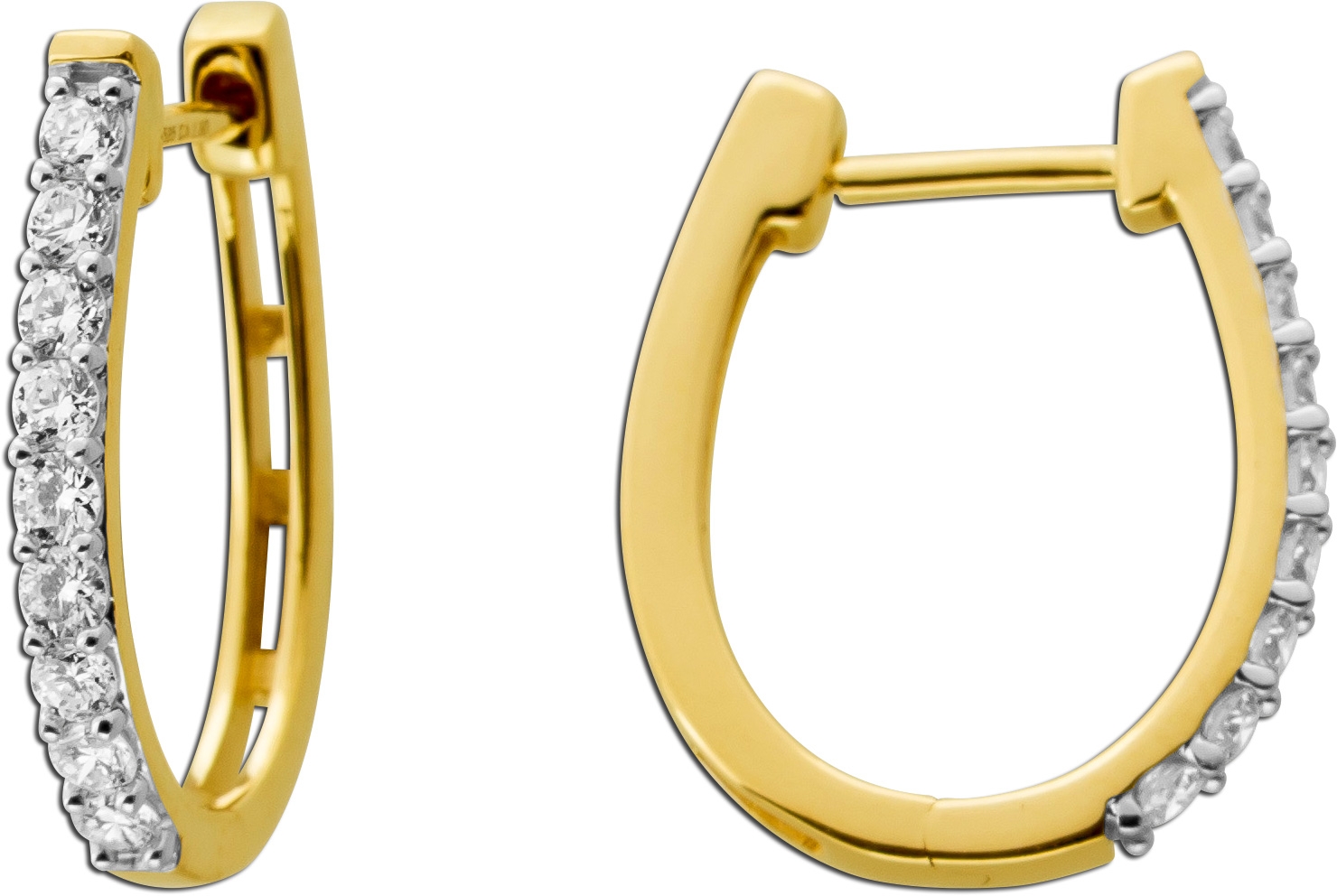 Diamant Creolen 0.5ct Gold 585 14k Lab Grown Diamanten IGI Zertifikat