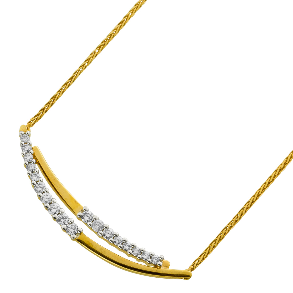 Brillant Collier Gold Weißgold 375 9K Diamanten 0.30ct. W SI 45