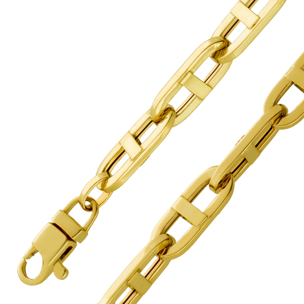 Halskette 6,3mm Gelbgold 585 14 Karat halbmassiv 45 Halskette 6,3mm Gelbgold 585 14 Karat halbmassiv 45