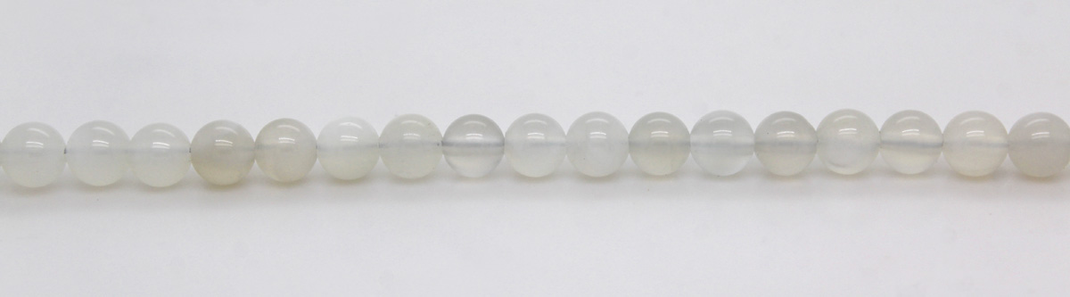 Moonstone Necklace Light Gray Spheres 5mm Gemstone 47