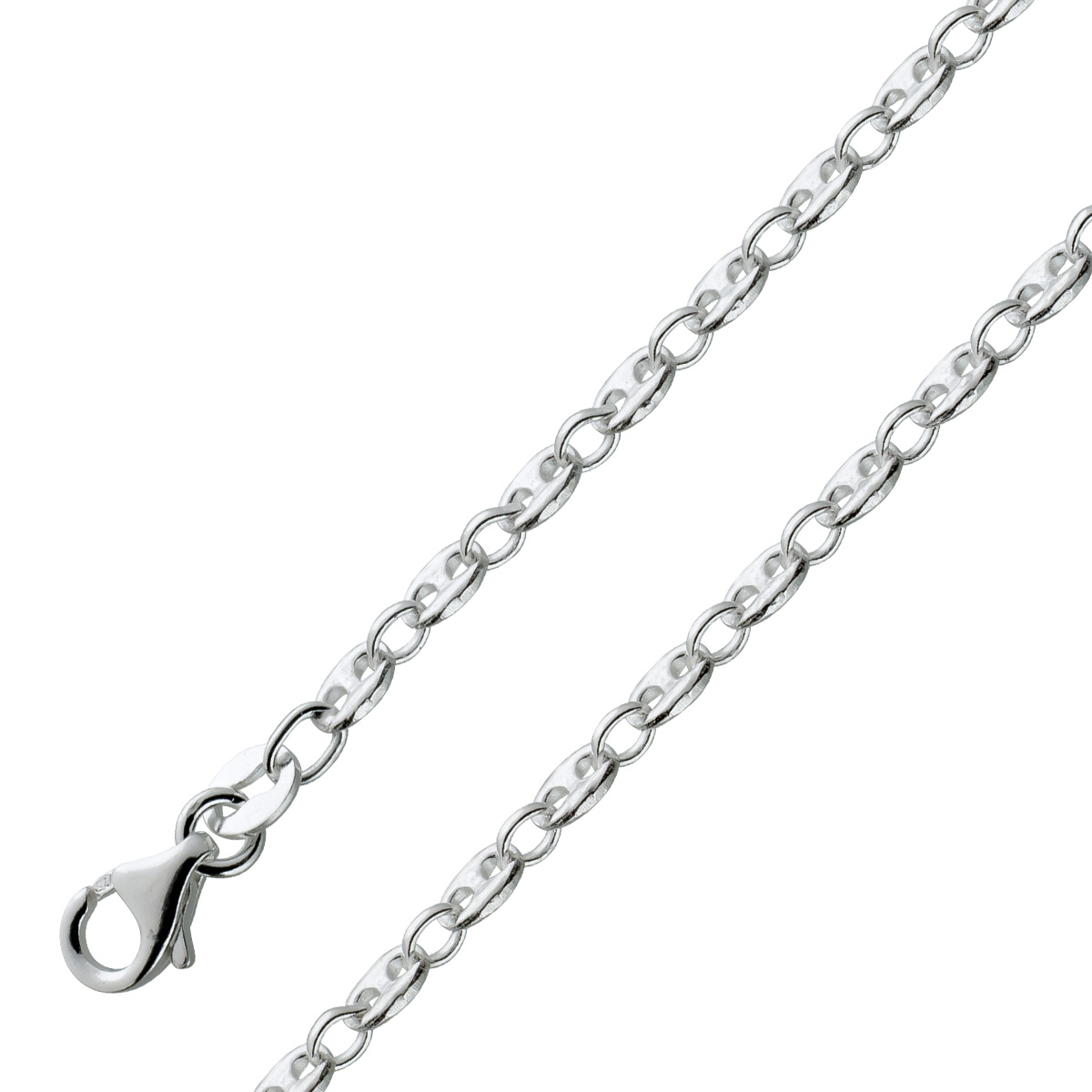 Marina Damenkette 3.2mm Silber 925 rhodiniert 55