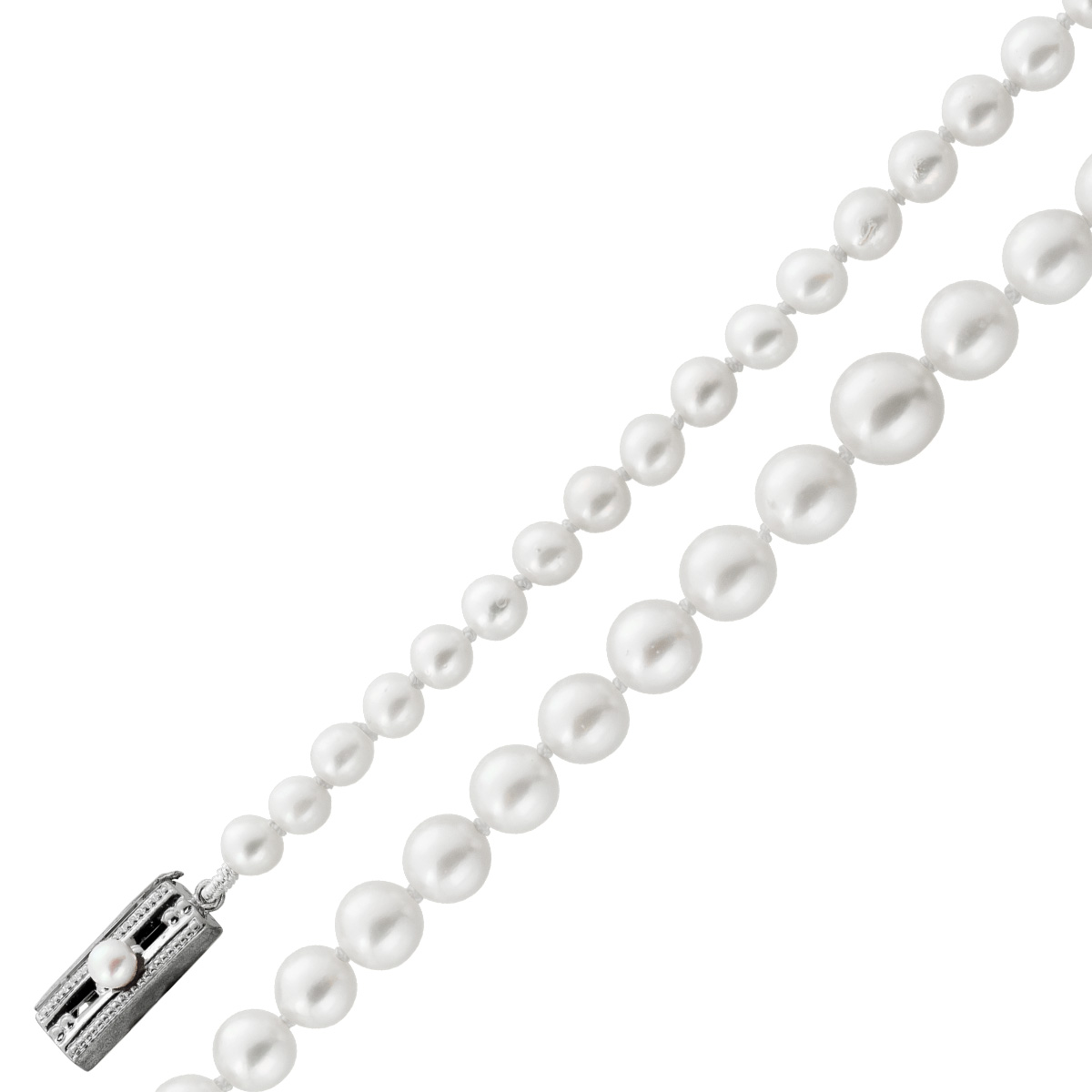 Perlenkette Japansche Akoyaperlen 4.6-7.9mm Weißgold Gelbgod 14 Karat 47