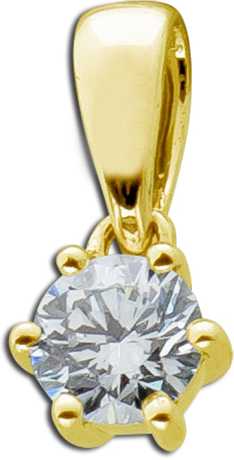Solitär Anhänger 0.10ct F Vsi Gelbgold 585 14K Lab Grown Diamond