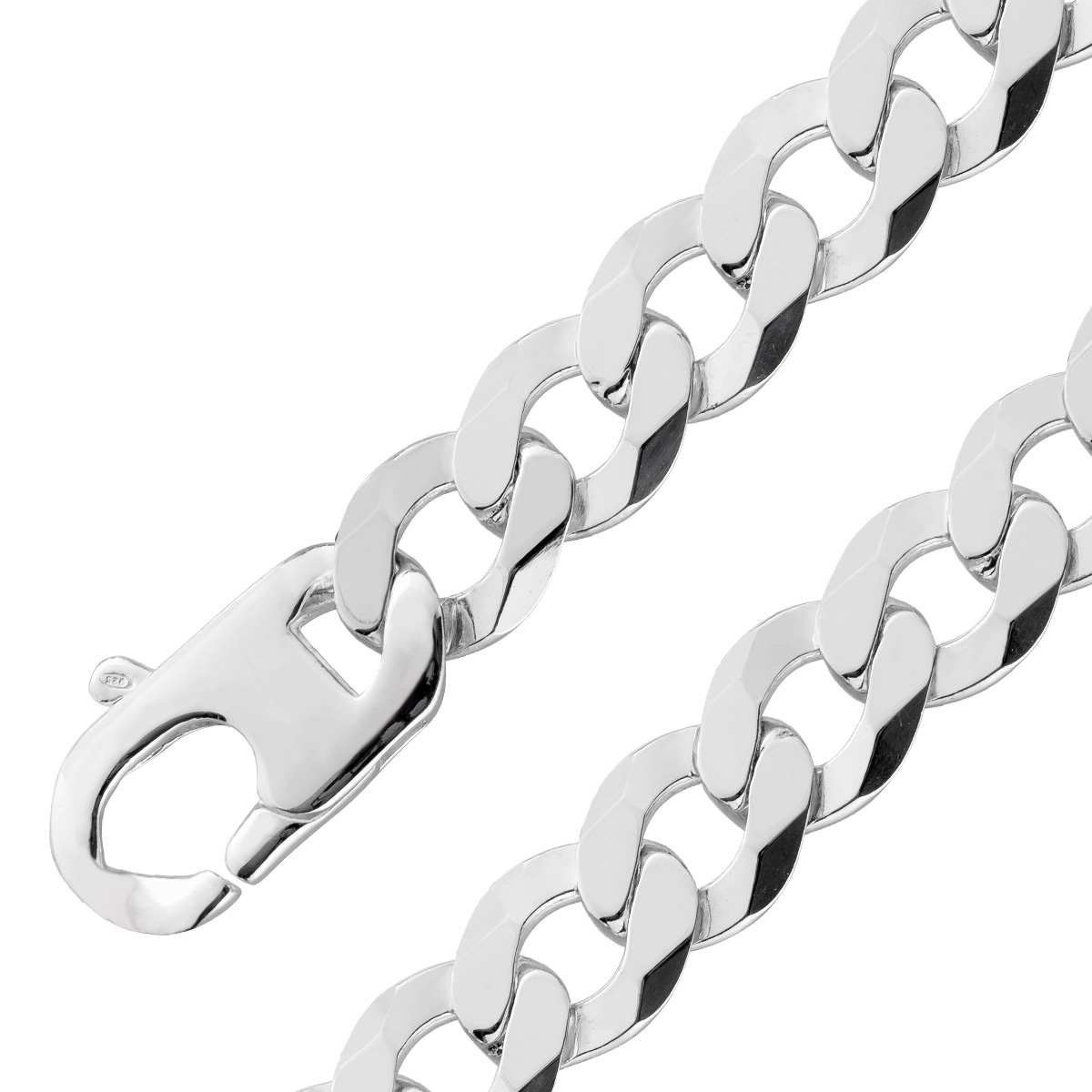 Panzerarmband Panzerkette 13,1mm Silber 925 massiv 23