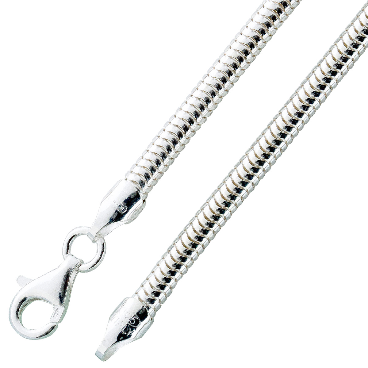 Schlangenkette 3,6mm Sterling Silber 925 massiv 47 Schlangenkette 3,6mm Sterling Silber 925 massiv 47