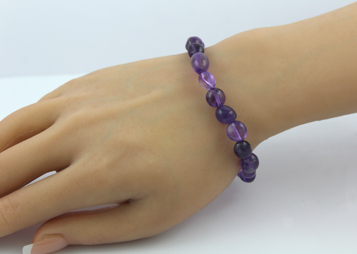 Amethyst Bracelet Purple Nugget Raw Stones 10-8mm 20
