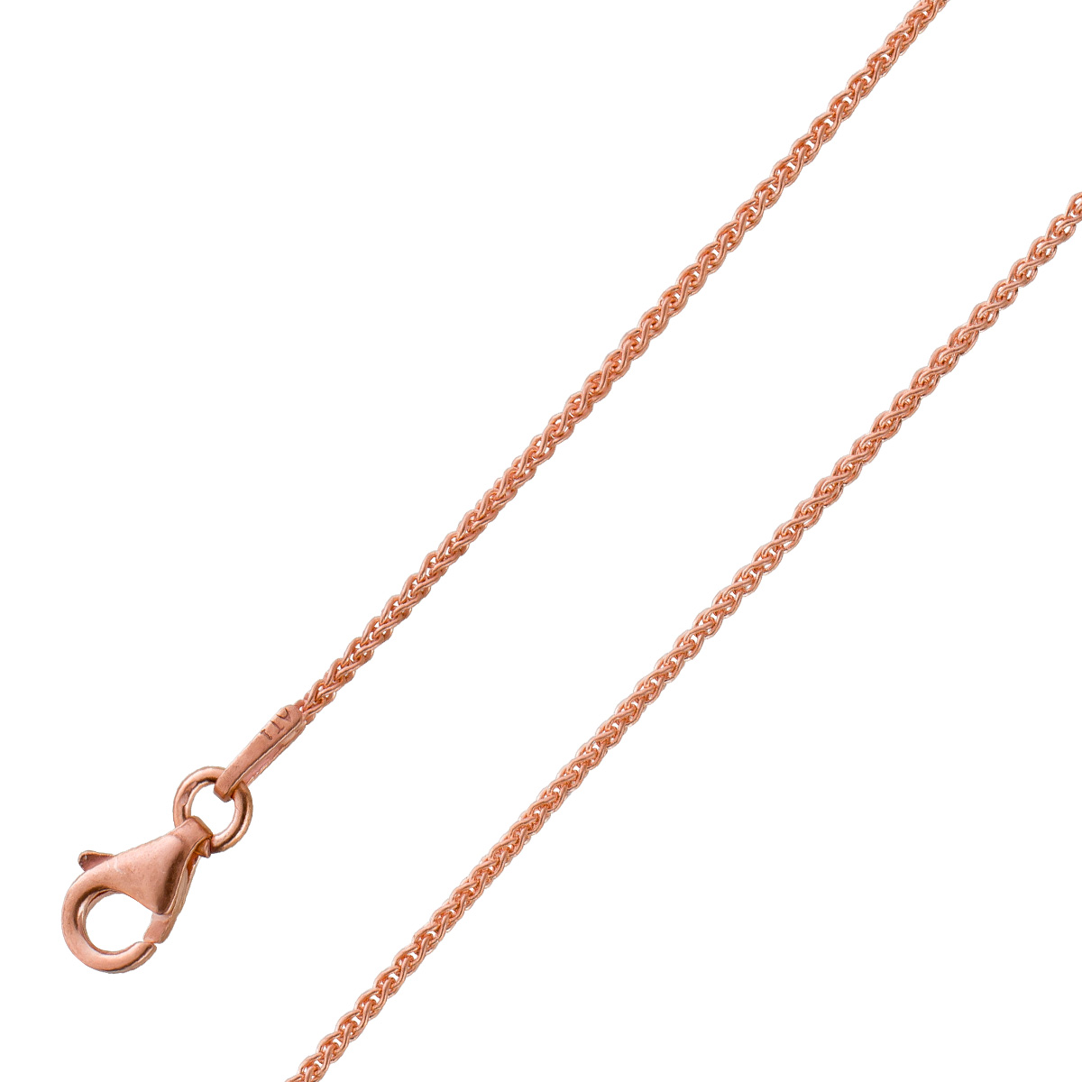 Zopfkette 1,0 mm Sterling Silber 925 rose vergoldet 70 Zopfkette 1,0 mm Sterling Silber 925 rose vergoldet 70