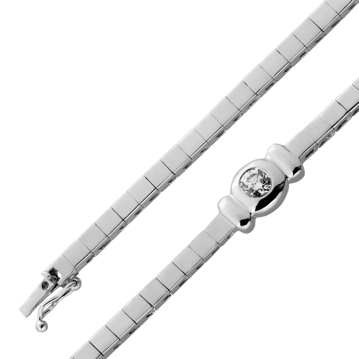 Brillant Armband Weißgold 750 18 Karat Diamant 0.40ct 19
