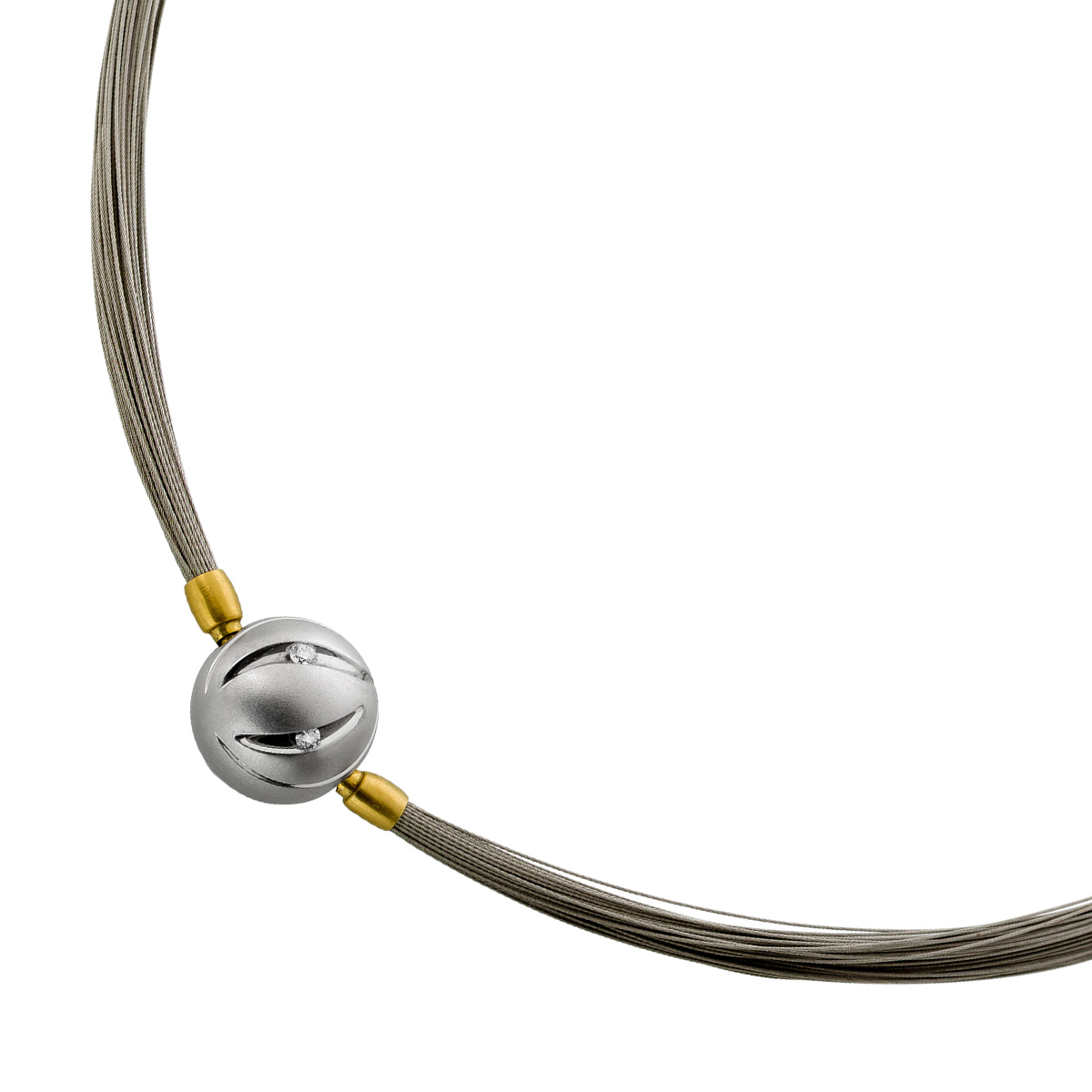 Perlen Collier Halsreif Weissgold 585 14 Karat Akoya Designer Brillanten 45