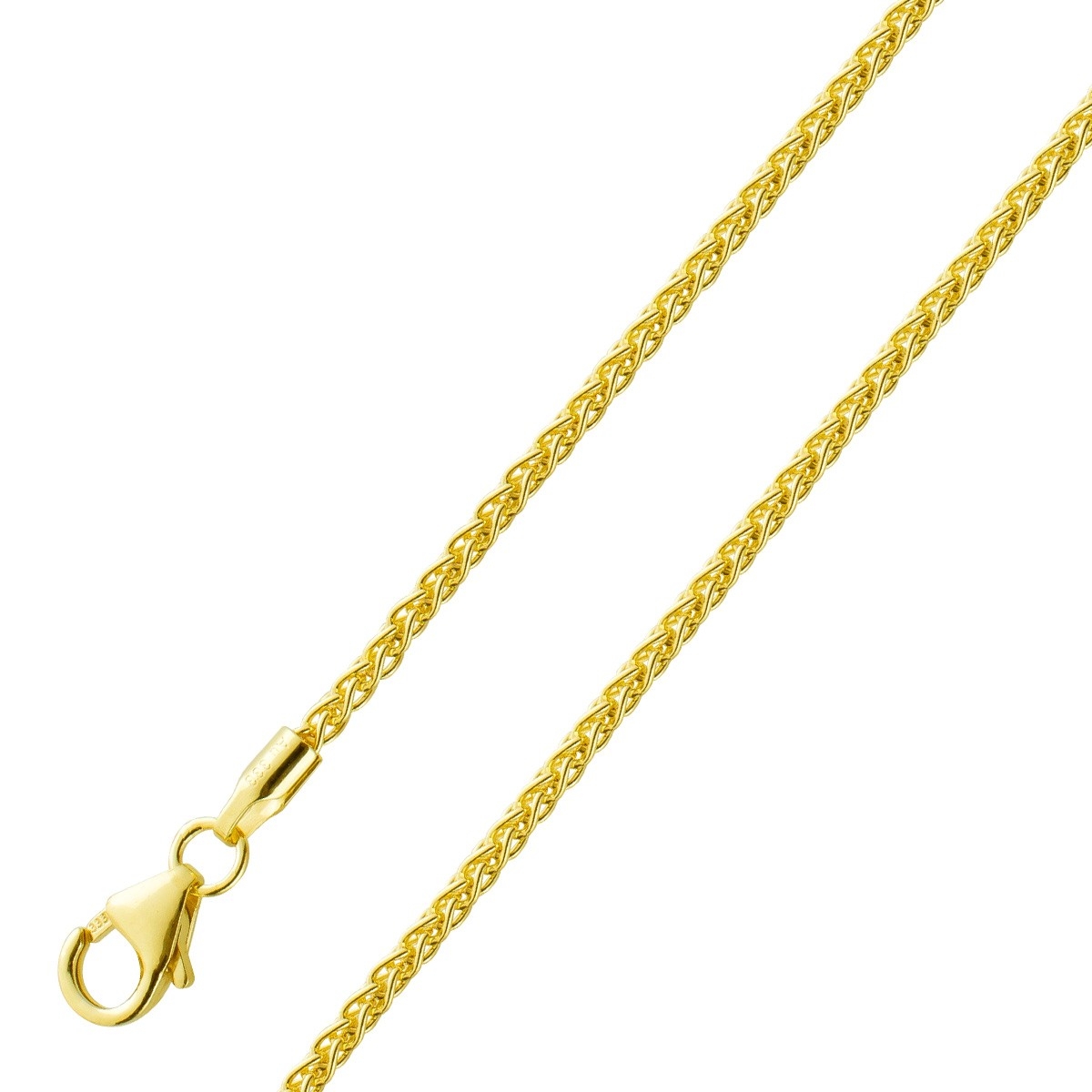 Zopfkette 1,7mm Gelbgold 585 14 Karat massiv poliert 42