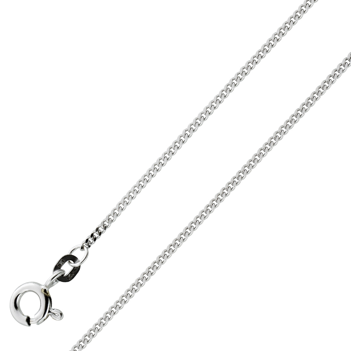 Panzerkette 1,4mm Weißgold 585 14 Karat Cuban Link Chain 45