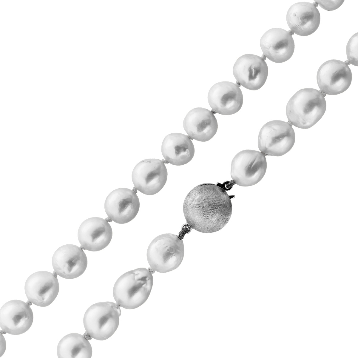 Perlenkette 91cm Weißgold 585 14K Akoyaperlen 8.6-8.1mm 91