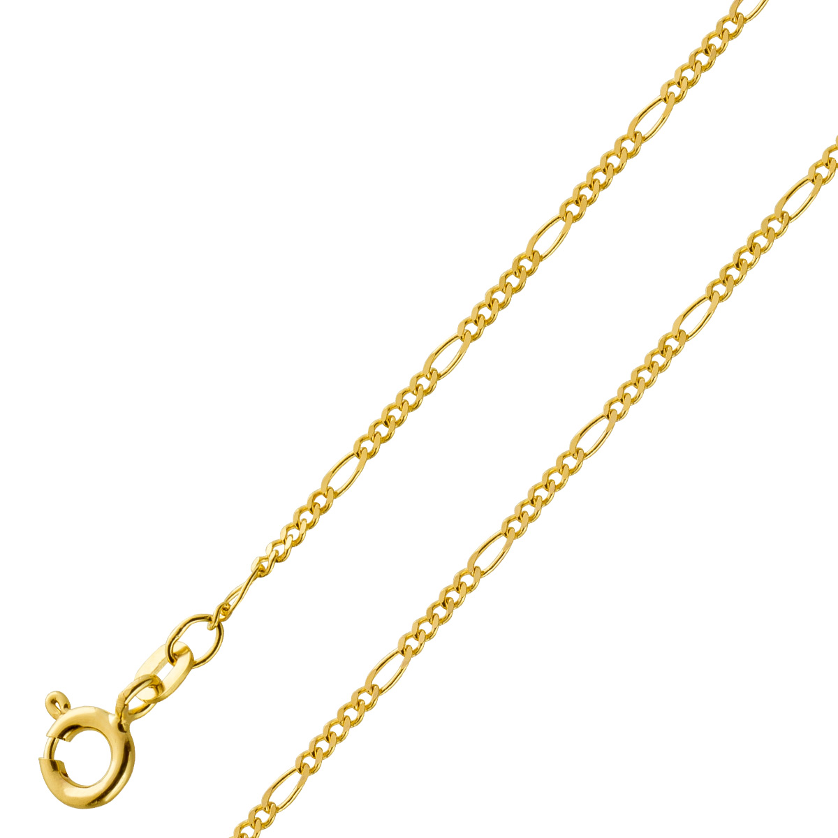 Figarokette 1,5mm Gelbgold 333 8 Karat massiv poliert 50 Figarokette 1,5mm Gelbgold 333 8 Karat massiv poliert 50